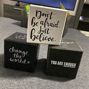 Inspirational blocks, set of 3!